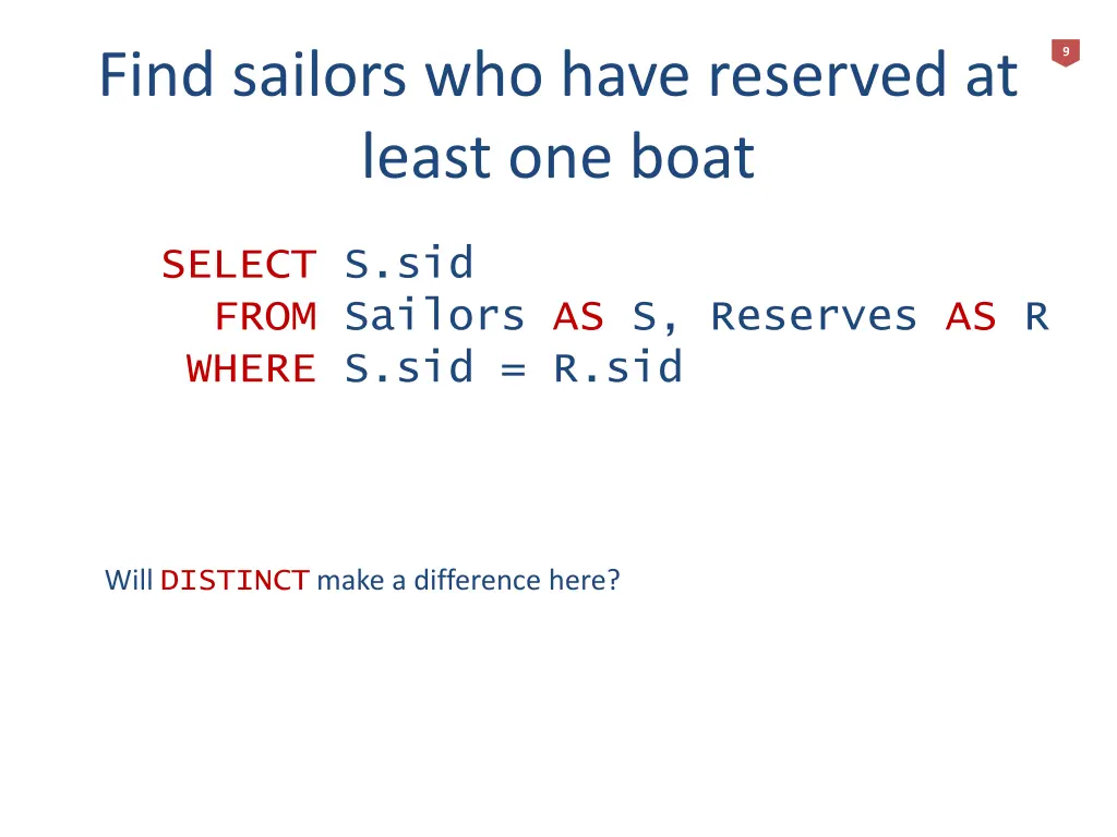 find sailors who have reserved at least one boat