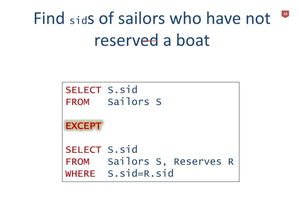 find sid s of sailors who have not reserved a boat