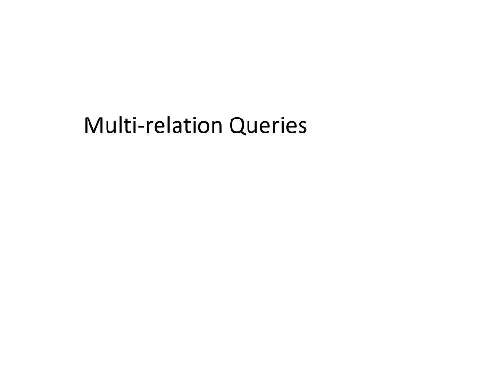 multi relation queries