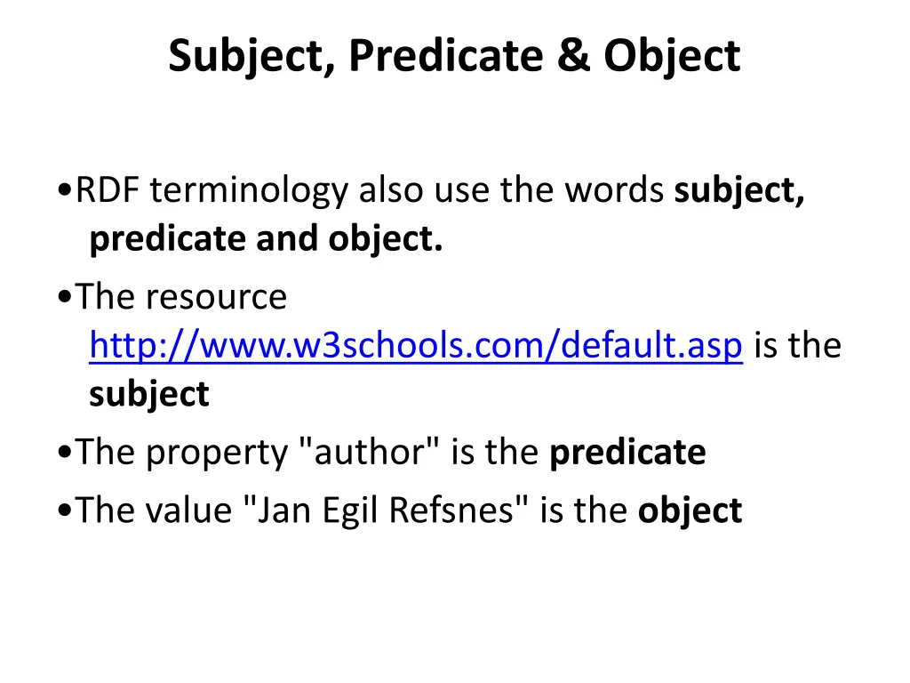 subject predicate object
