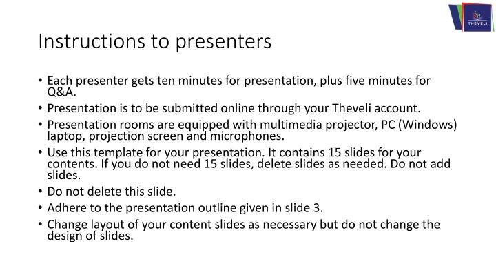 instructions to presenters