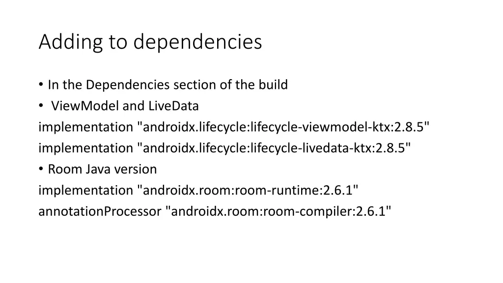 adding to dependencies