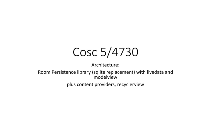 cosc 5 4730