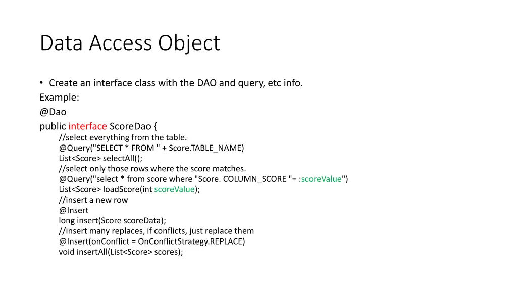 data access object