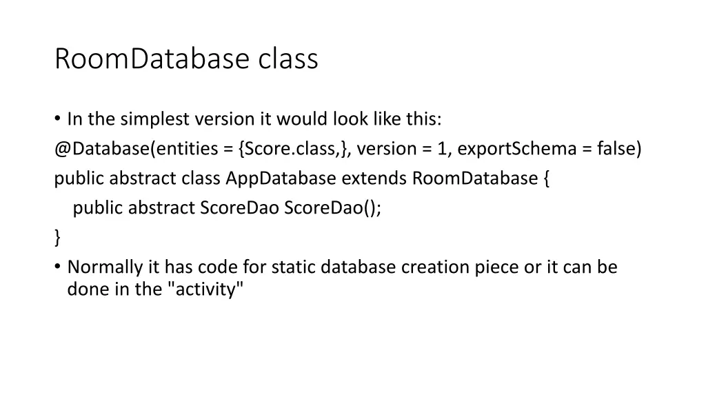 roomdatabase class