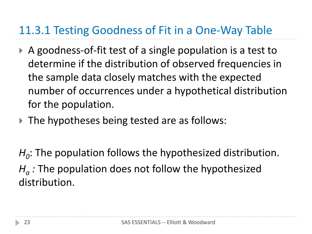 11 3 1 testing goodness of fit in a one way table