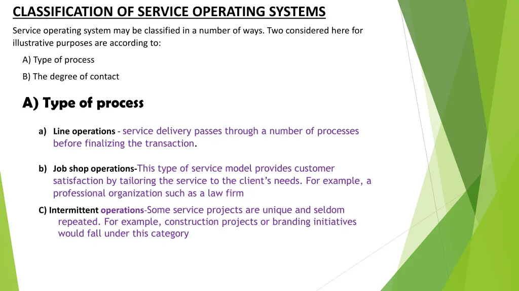classification of service operating systems