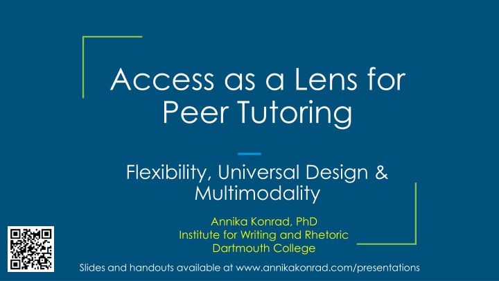 access as a lens for peer tutoring