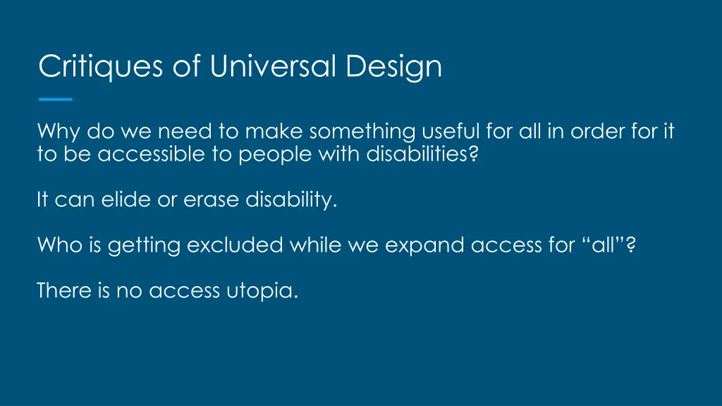 critiques of universal design