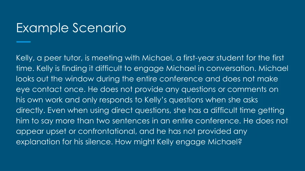 example scenario