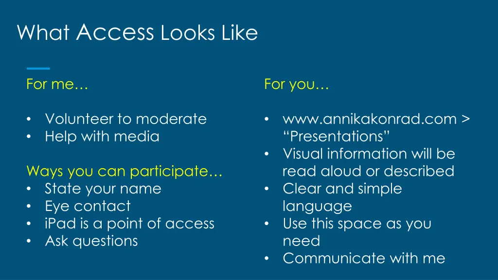 what access looks like
