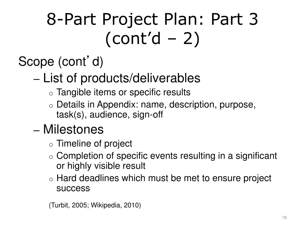 8 part project plan part 3 cont d 2 scope cont