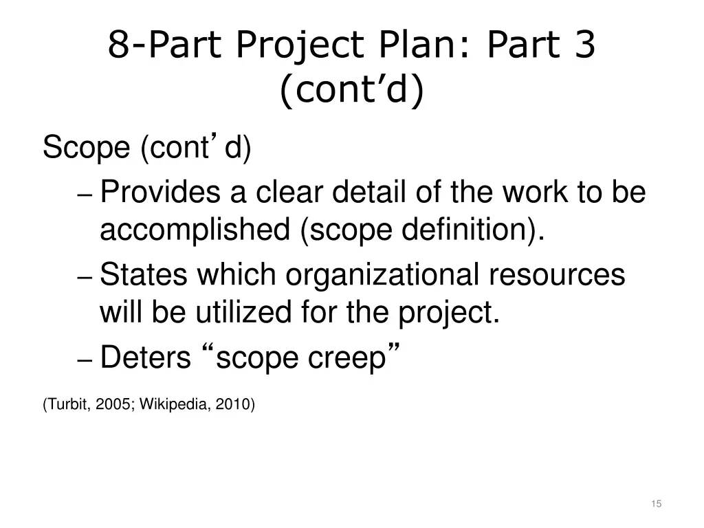 8 part project plan part 3 cont d