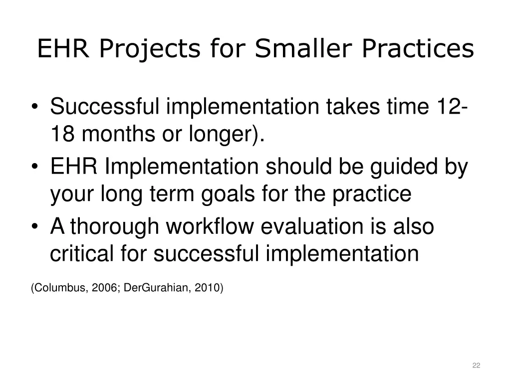 ehr projects for smaller practices