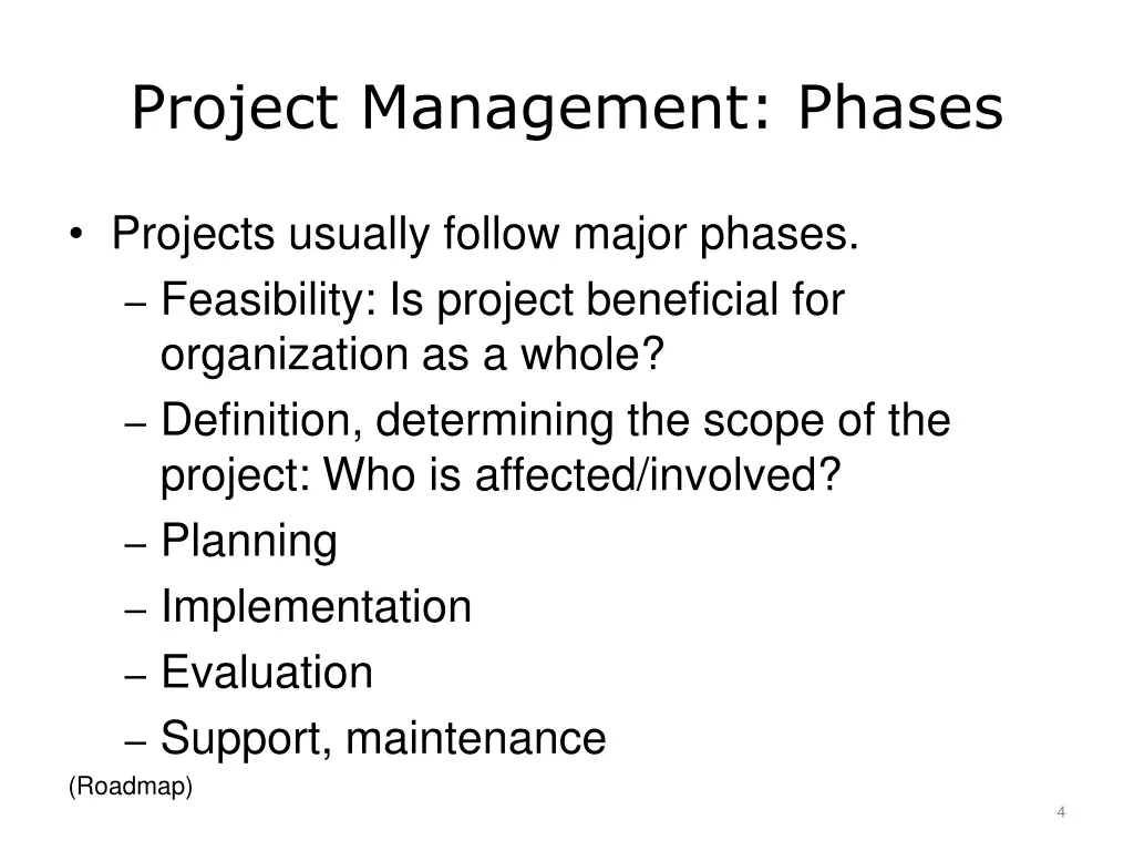 project management phases