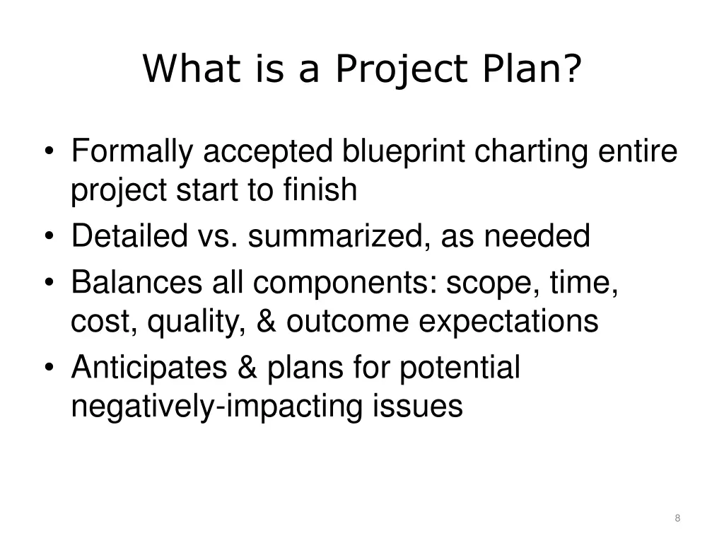 what is a project plan