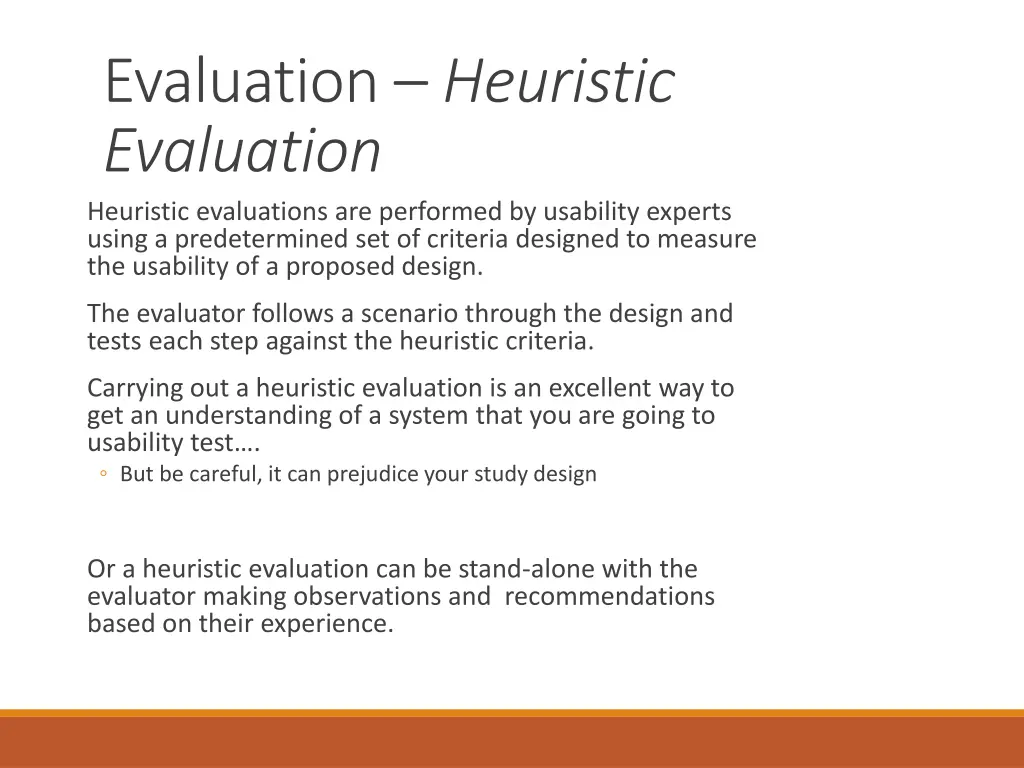 evaluation heuristic evaluation heuristic