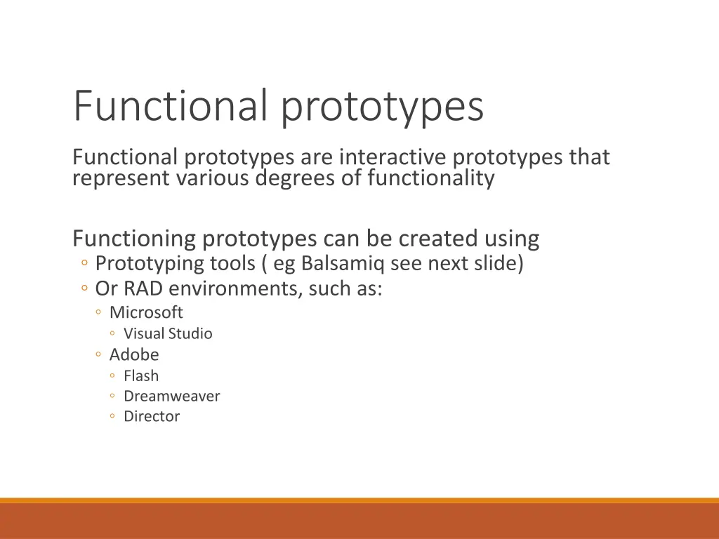 functional prototypes