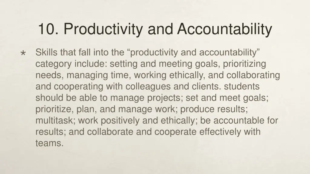 10 productivity and accountability