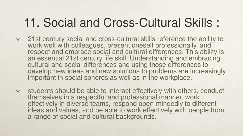 11 social and cross cultural skills