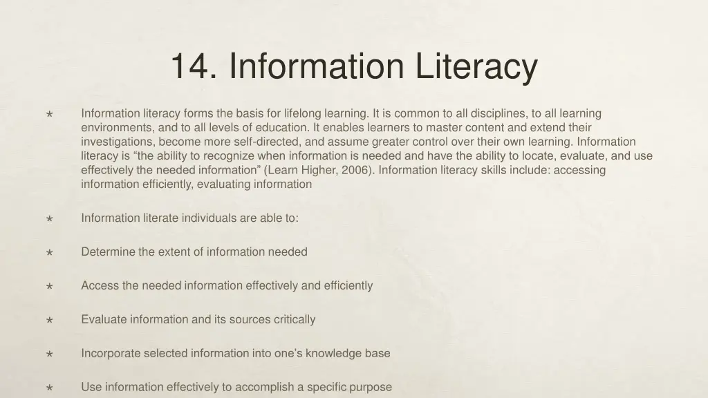 14 information literacy