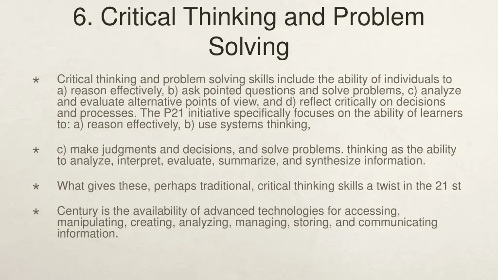 6 critical thinking and problem solving