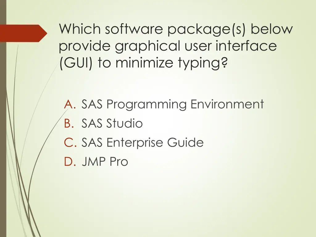 which software package s below provide graphical