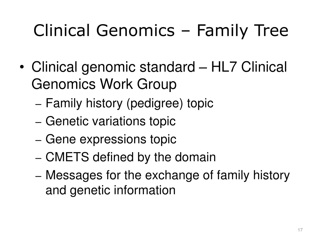 clinical genomics family tree