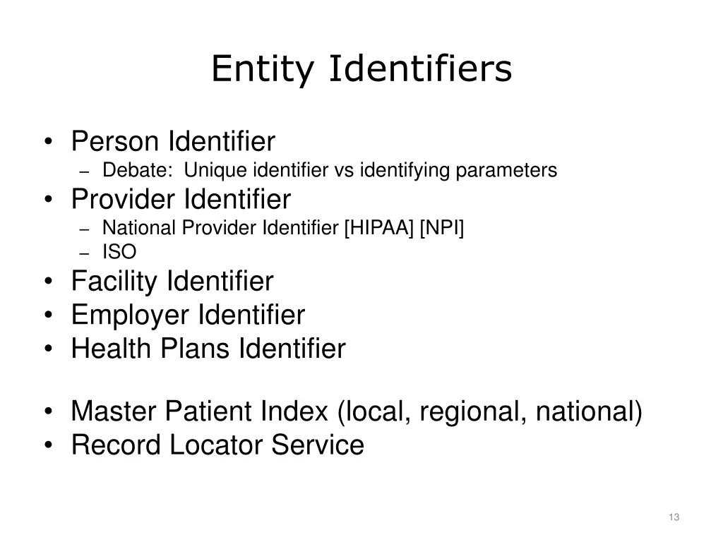entity identifiers