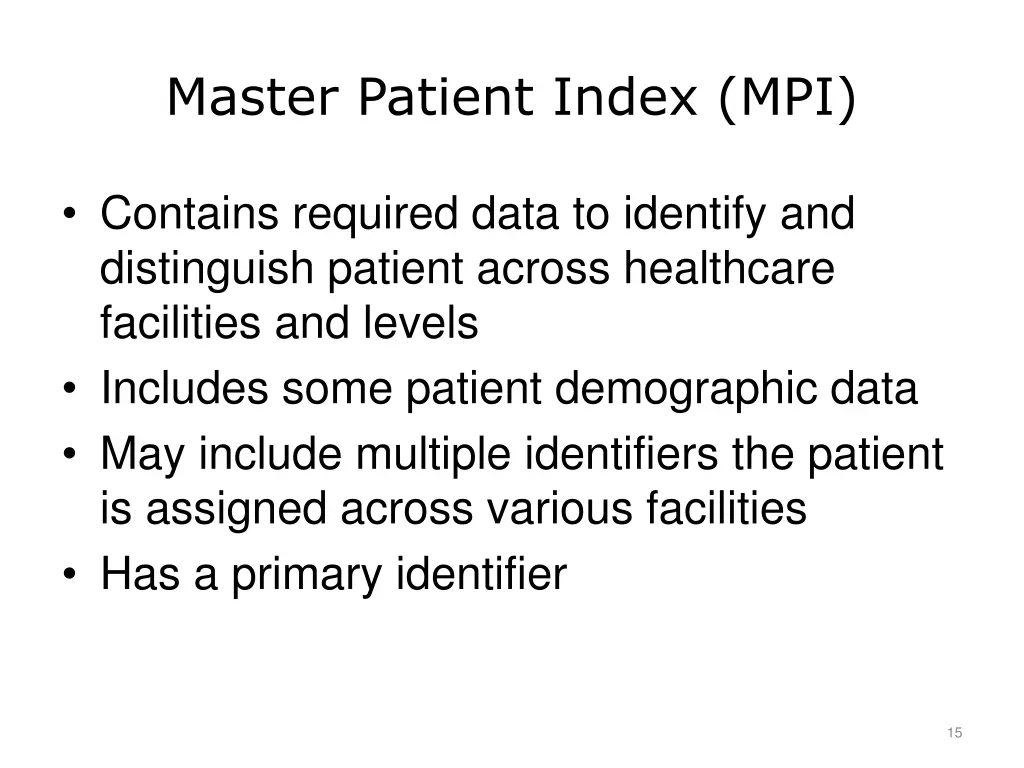 master patient index mpi