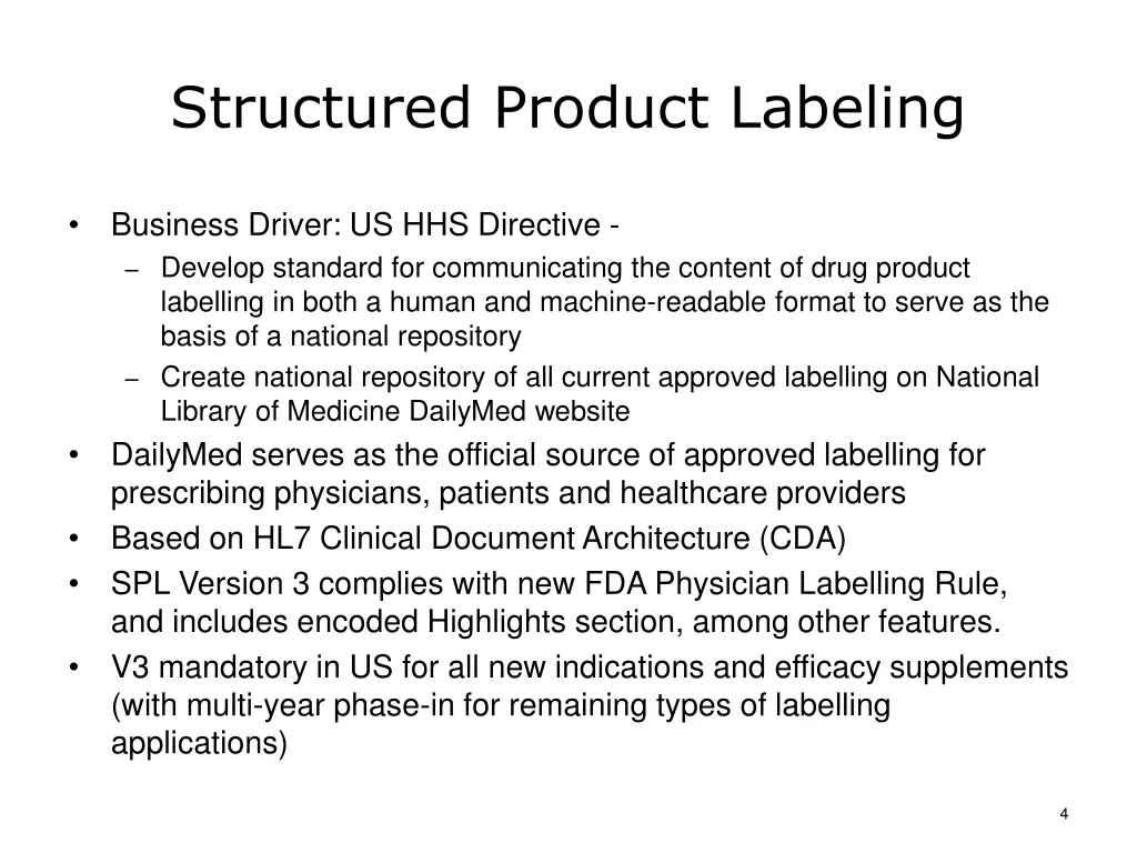 structured product labeling