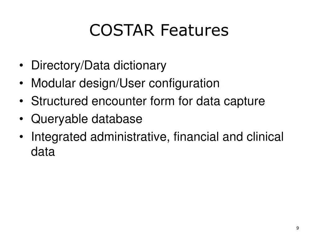 costar features
