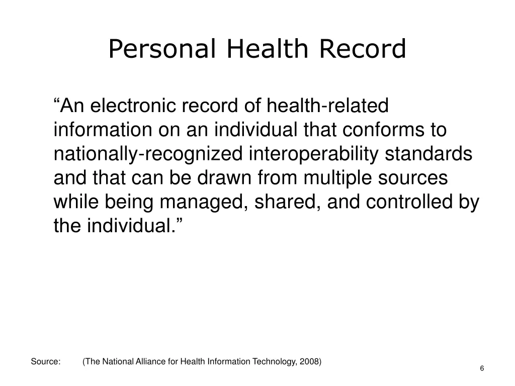 personal health record