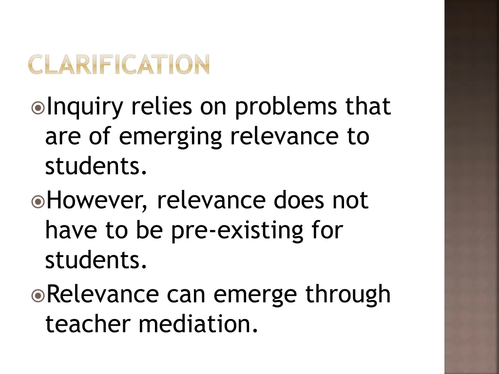 clarification