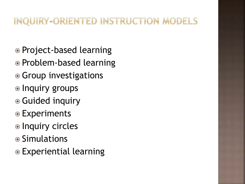 inquiry oriented instruction models