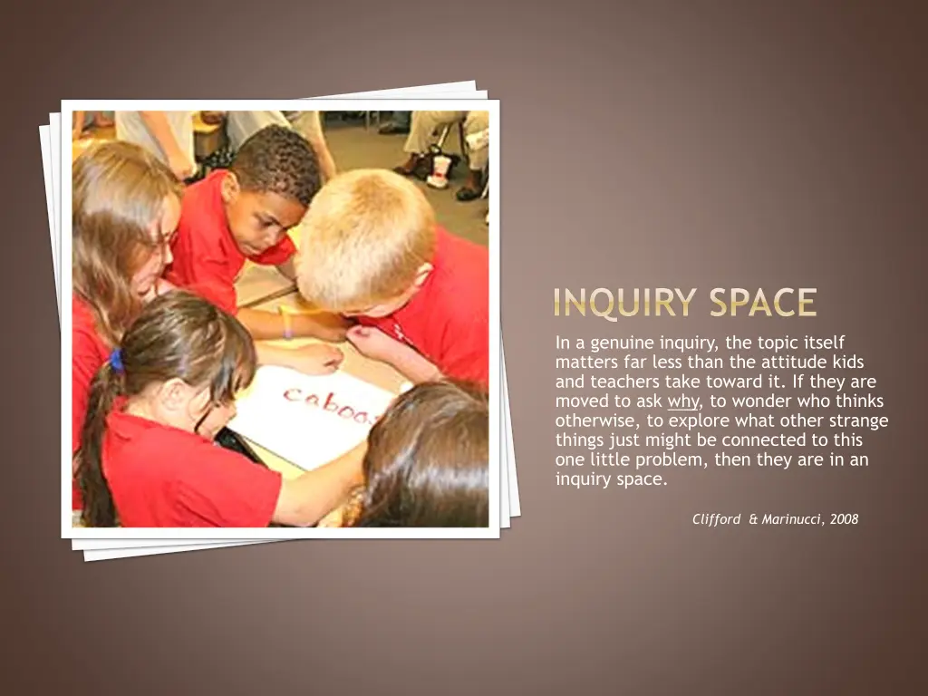 inquiry space in a genuine inquiry the topic