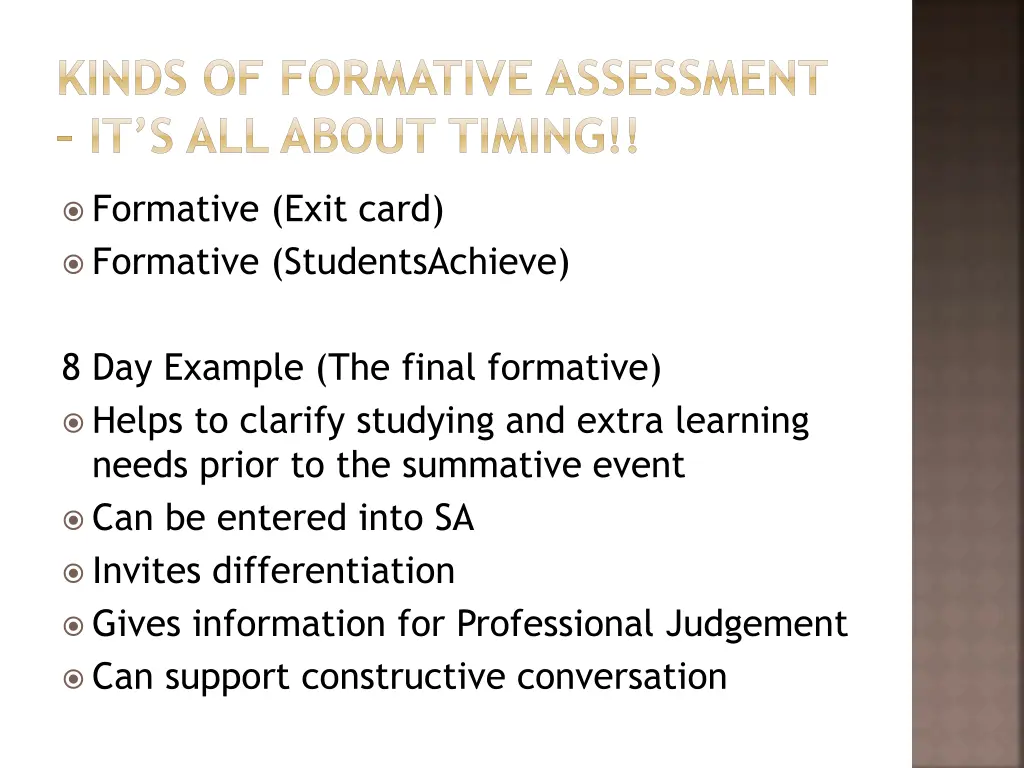 kinds of formative assessment it s all about