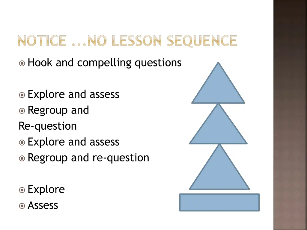notice no lesson sequence