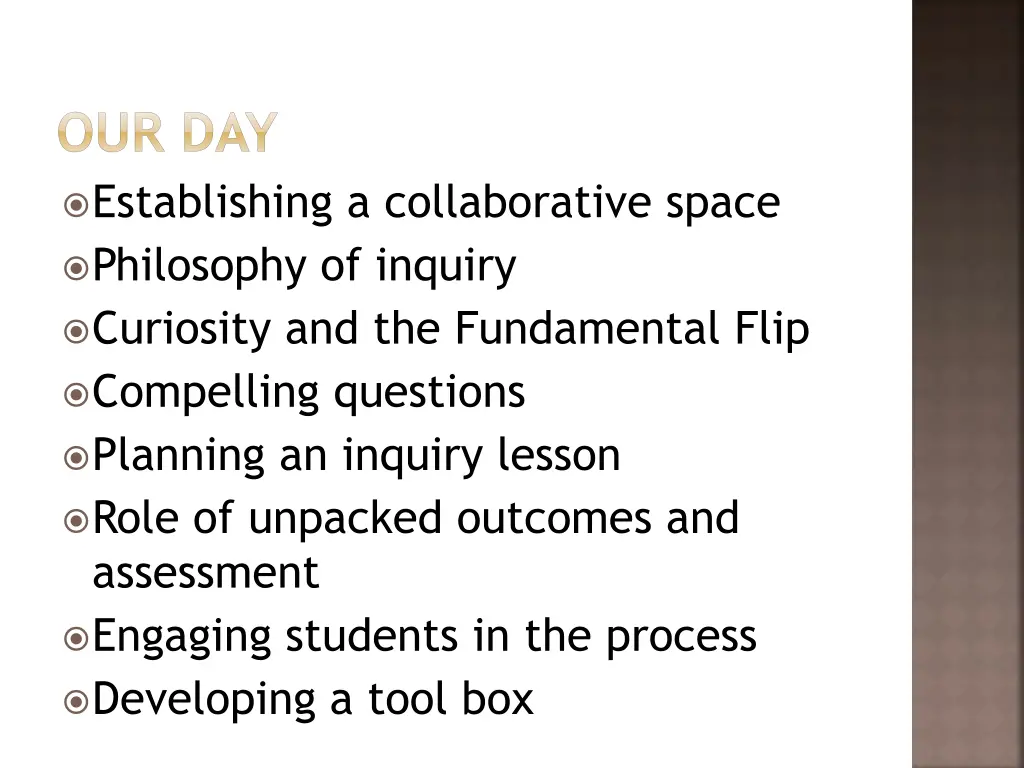 our day establishing a collaborative space
