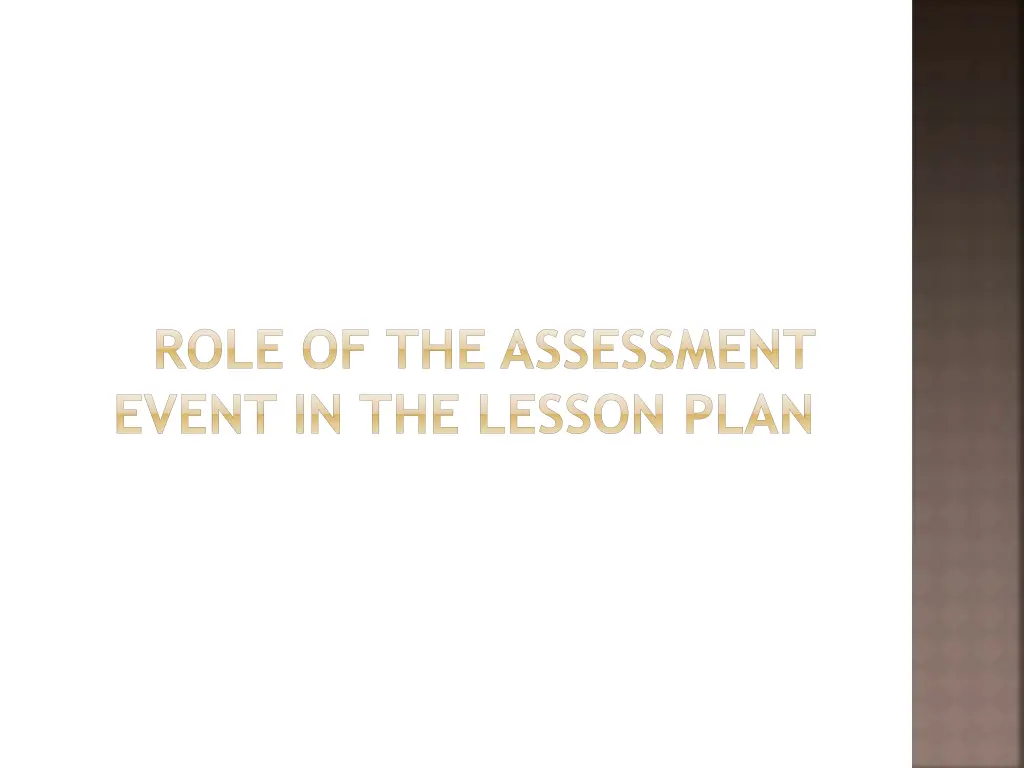 role of the assessment event in the lesson plan