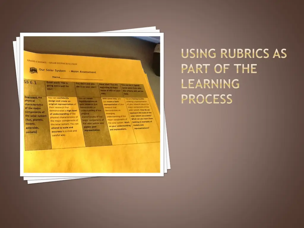 using rubrics as part of the learning process