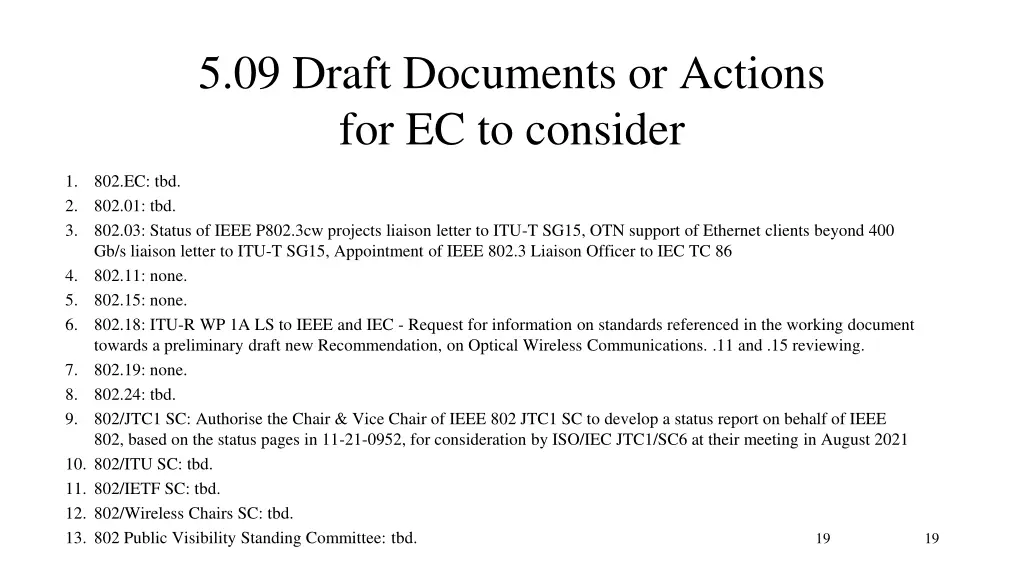 5 09 draft documents or actions for ec to consider