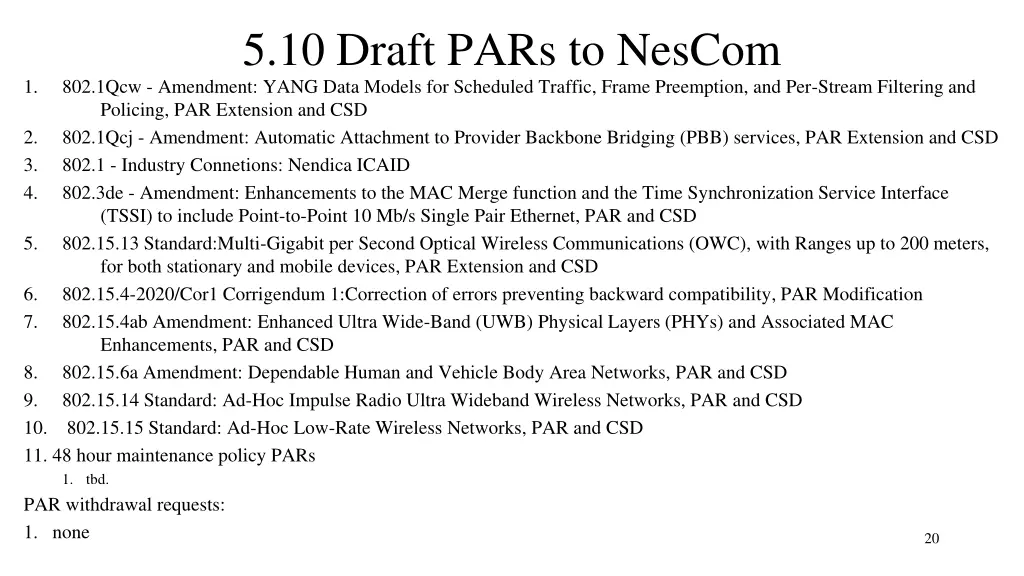 5 10 draft pars to nescom 1 802 1qcw amendment