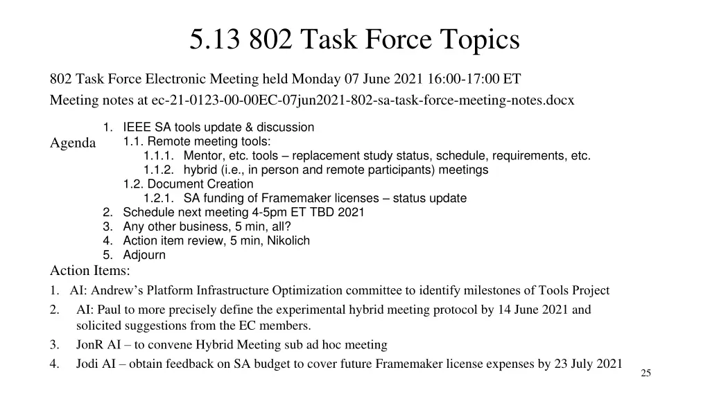 5 13 802 task force topics