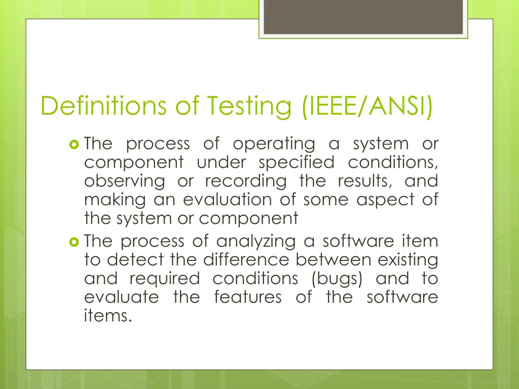definitions of testing ieee ansi
