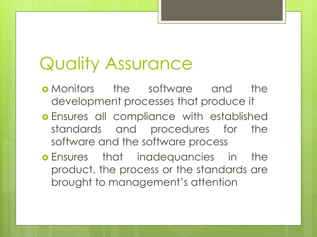 quality assurance