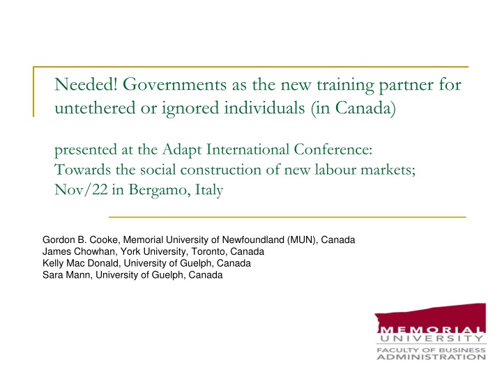 needed governments as the new training partner