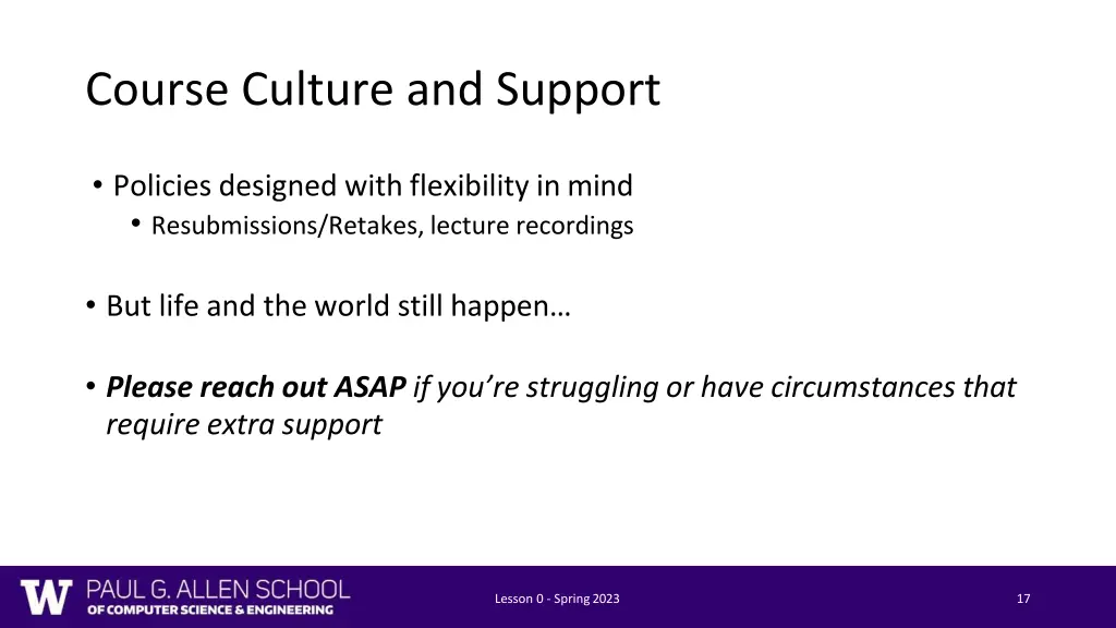 course culture and support 1