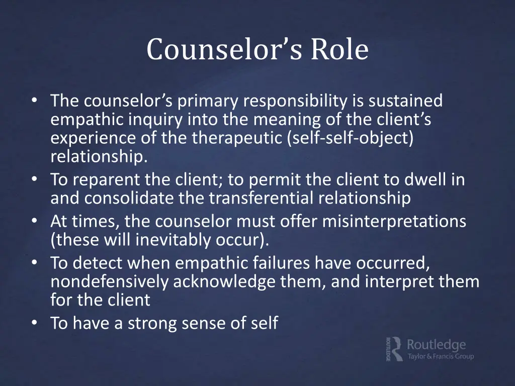 counselor s role