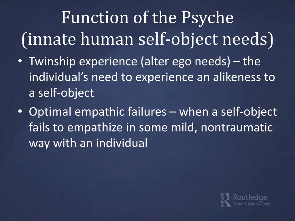 function of the psyche innate human self object 1